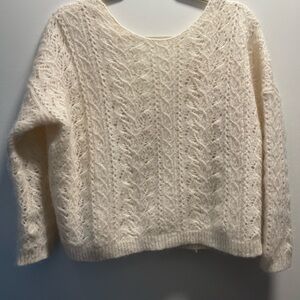 Sezane Cream Textured Women's Sweater